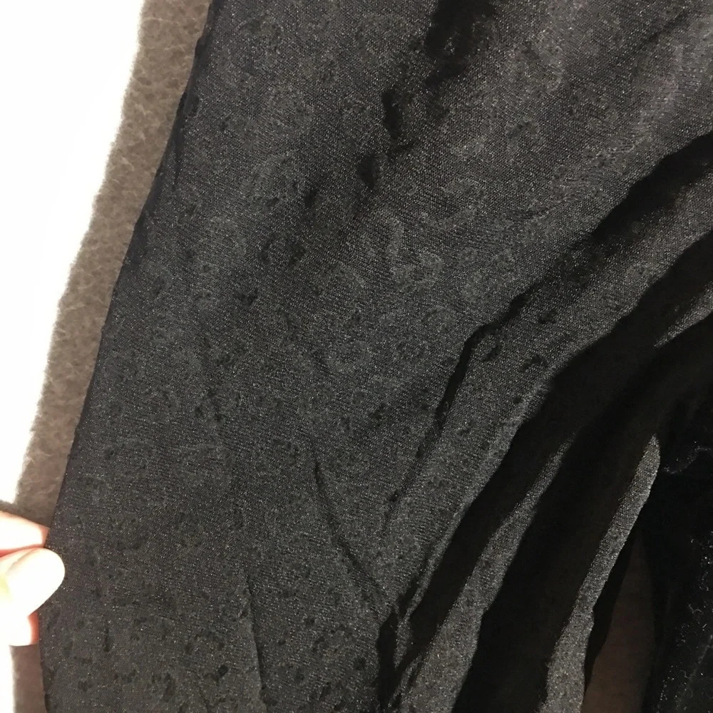 Womens Ember Blouse Sheer Sleeve Crushed Velvet Cheetah Print Party Club Date - Picture 2 of 7